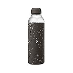 W&P Porter Glass Water Bottle w/ Protective Silicone Sleeve | Terrazzo Blush 20 Ounces | On-the-Go | Reusable Bottle for Coffee, Tea and Water | Portable