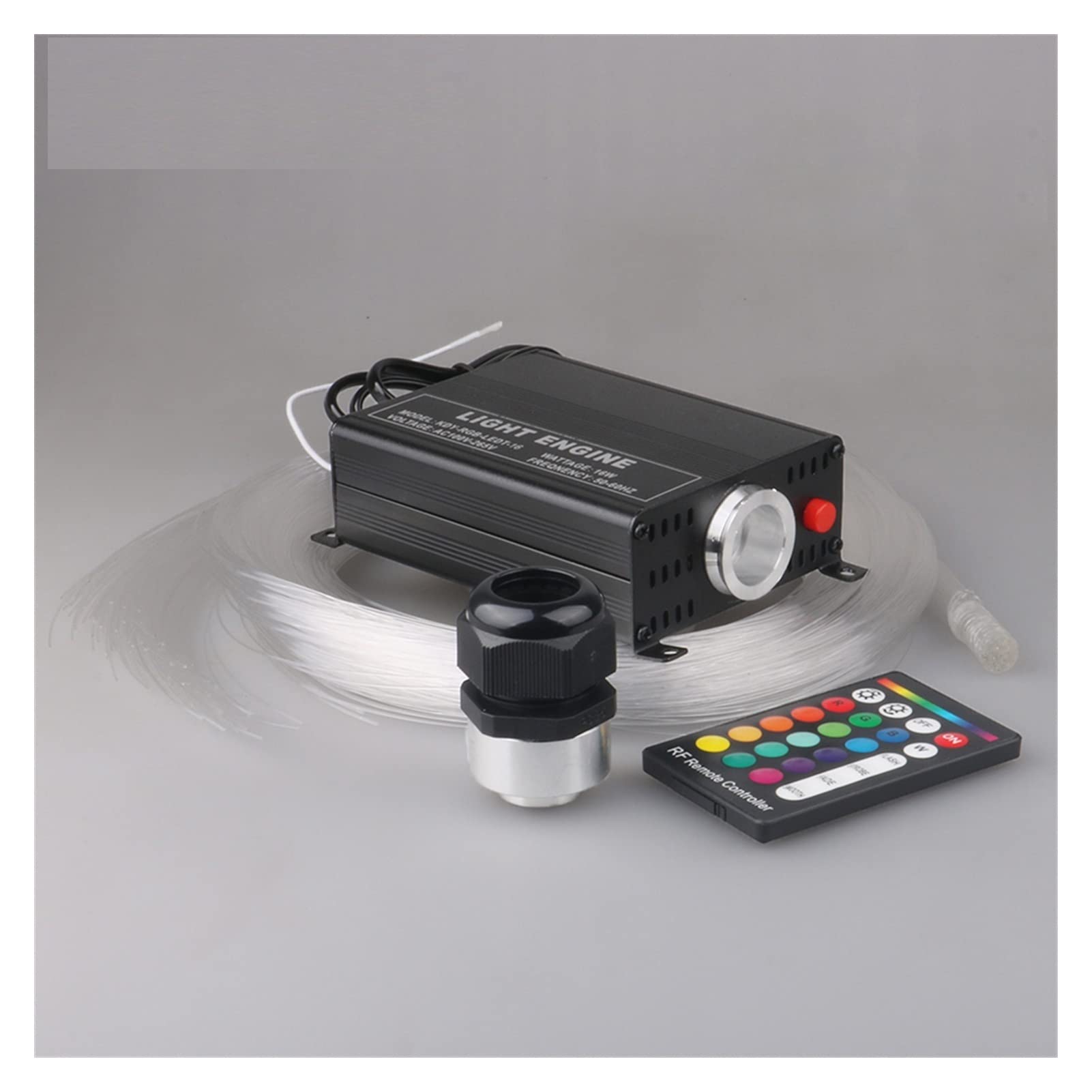 CUDTAPI LED Fiber Optic Light Engine LED Optic Lights Star Ceiling Kit Light 16W RGBW 16 Color Changing 300pcs 0.75mm 2M End Glow Optical Fiber Engine Lighting