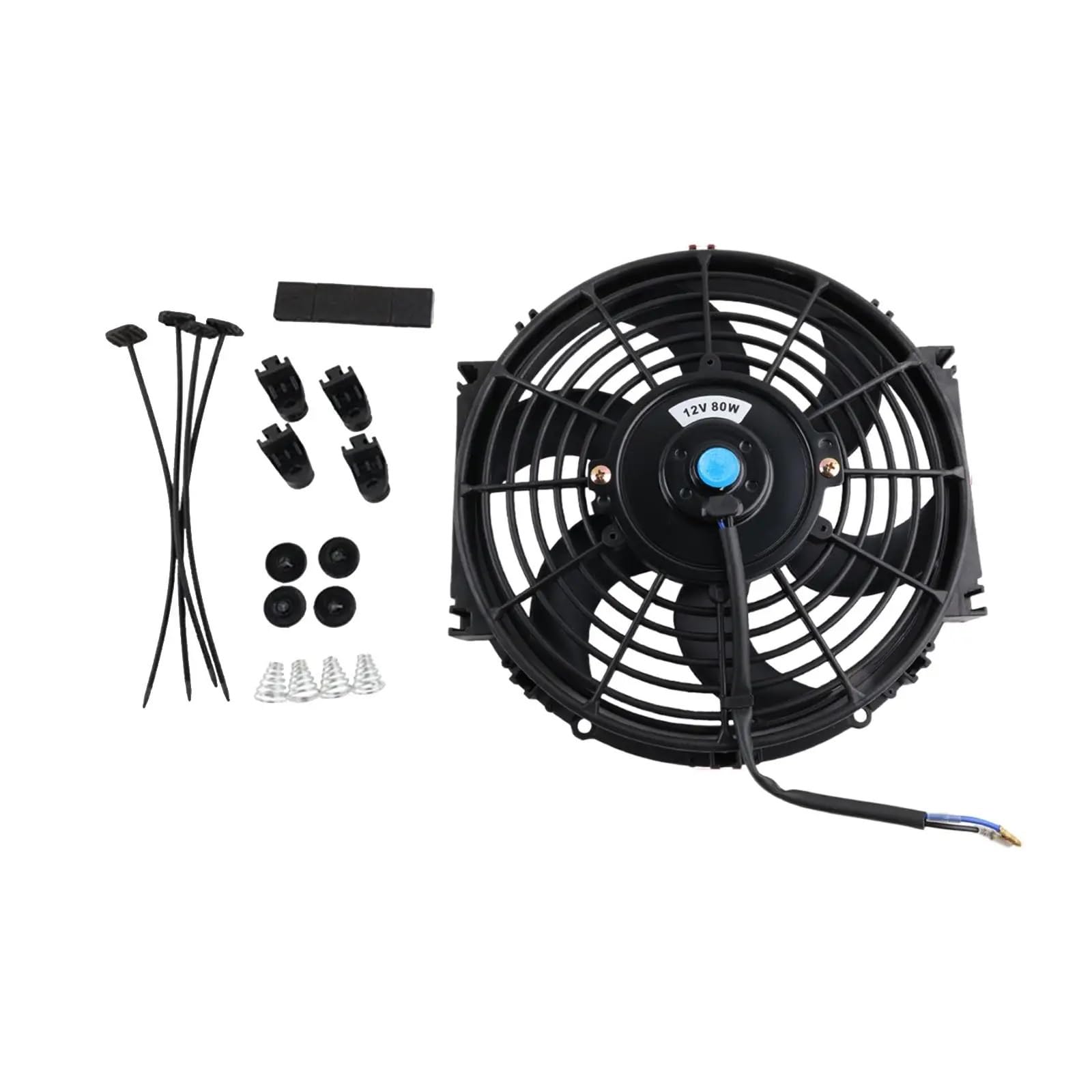 Wspornik radiatora Wentylator Chłodnicy Silnika Samochody Klimatyzacja Naprawa Zakrzywione Łopatki Uniwersalne Akcesoria Część Chłodnica Chłodzenie(12inch 12V80W)