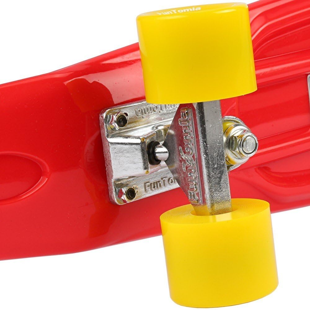 FunTomia Skateboard 57cm Mini-Cruiser Board mit T-Tool, ABEC-9 Kugellager, LED Rollen, Kinder Anfänger