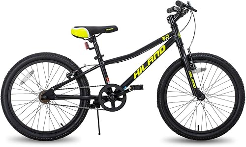 Miniatura 2 de HILAND - Bicicletas de montaña para niños de 20 pulgadas para niños y niñas de 5 años en adelante, bicicletas de una sola velocidad con frenos de