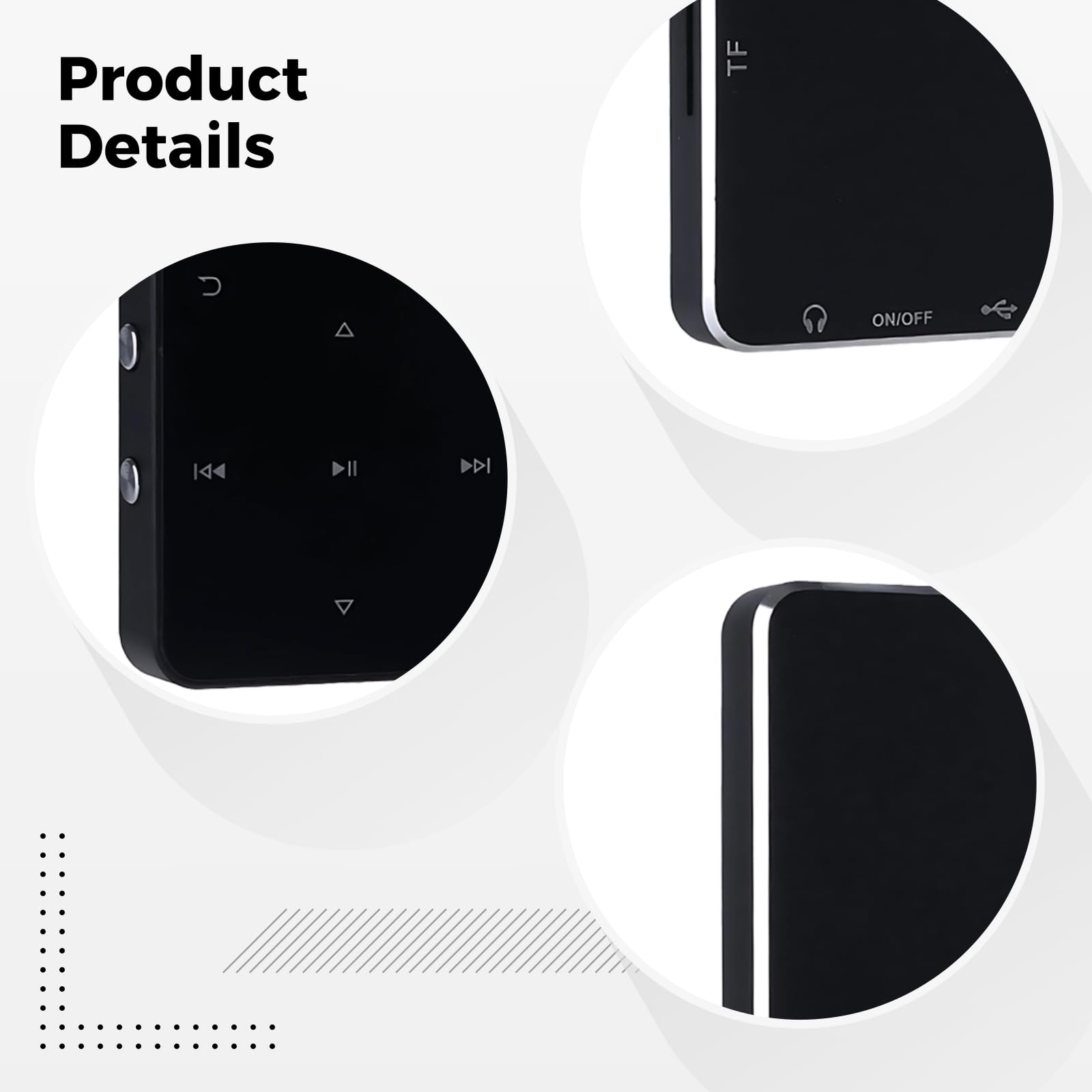 Reproductor MP3 con radio inalámbrico y FM, almacenamiento de 128 GB, pantalla táctil, lector de libros electrónicos, soporta sonido sin pérdidas, batería de 350 mAh, incluye auriculares y cable de