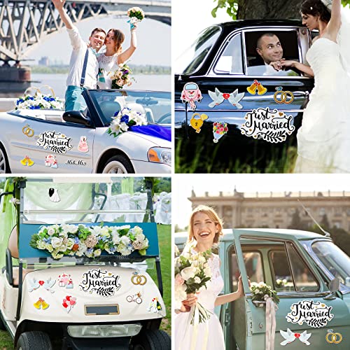 Set de 14 imanes decorativos Just Married para auto miniatura 3