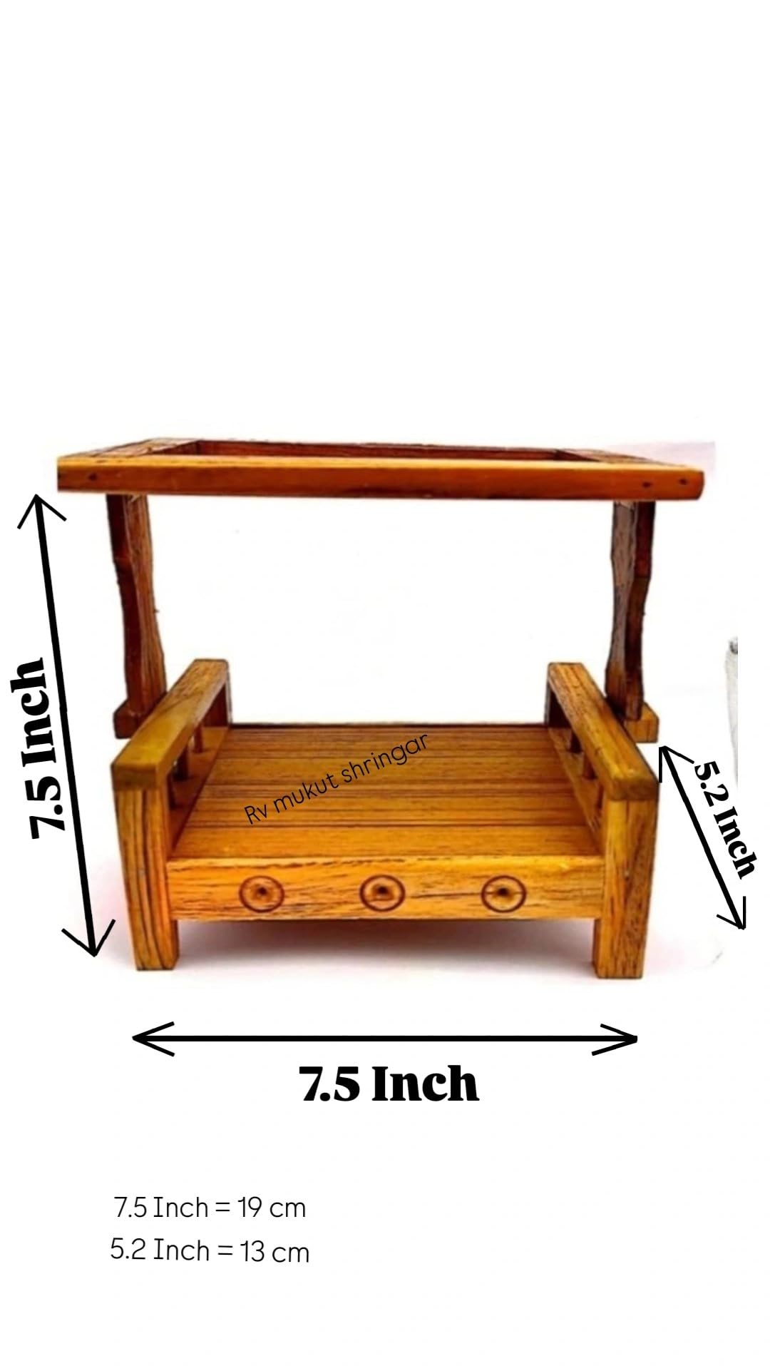 Laddu Gopal Bed - Wooden Krishna Shrine -3