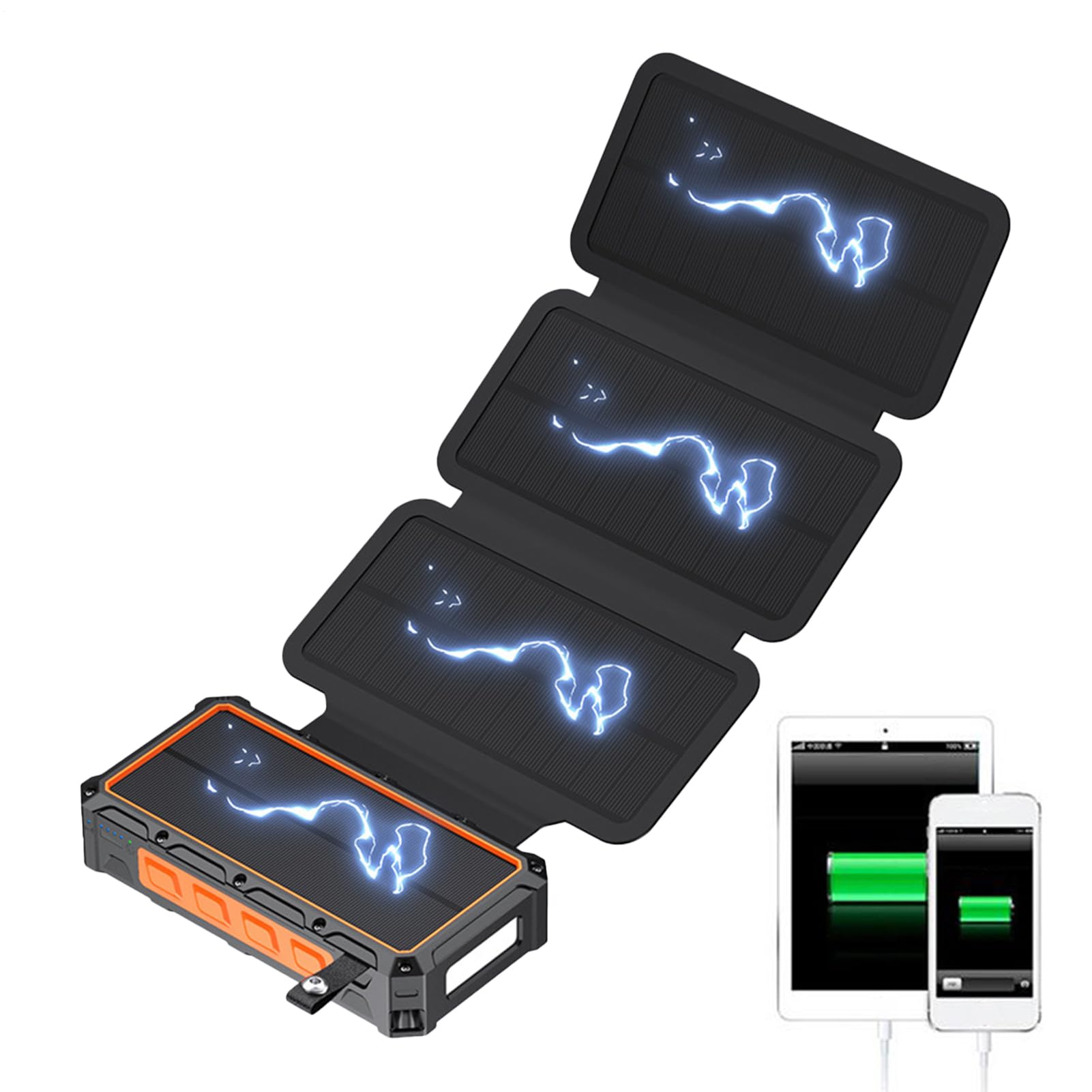 Power Bank Solare Allarme, Luce LED E Wireless Integrati | Power Bank A Manovella Con Ricarica Rapida Per Casa Viaggi Escursioni Pesca Uomini Donne Ragazzi Ragazze Giovani Ciclisti