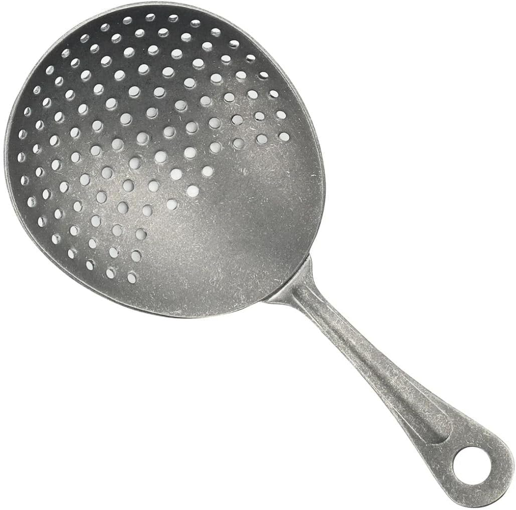 Soro Essentials- 6-3/8” Stainless Steel Julep Strainer Crafted Steel- Cocktail Strainer Bar Strainer Spoon for Cocktail Shakers Mixing Glasses Cocktail Drinks Home Bar Restaurants