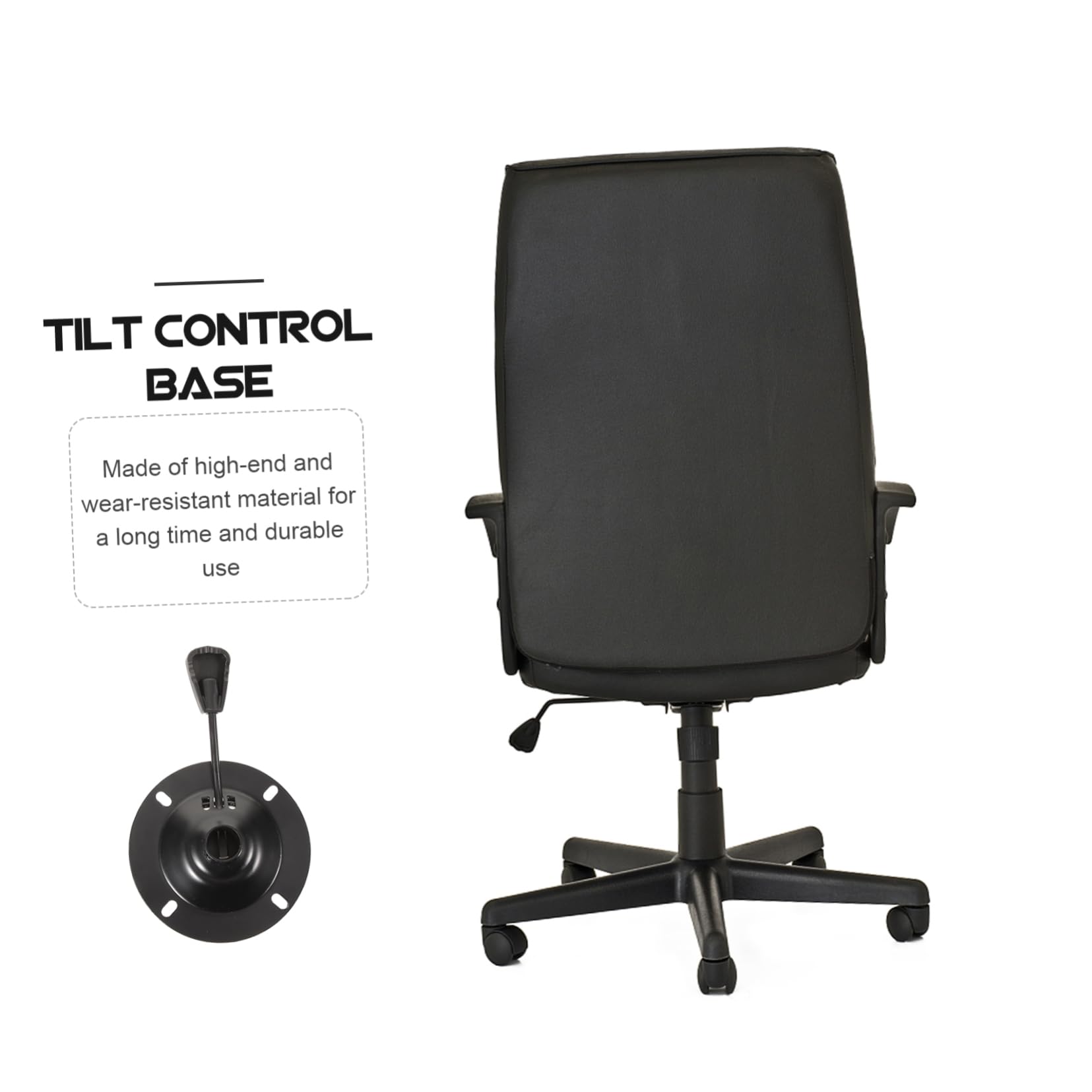 SHINEOFI Base Giratoria de Silla de Escritorio Negra de Hierro, 3 Piezas | Placa Redonda, Control de Inclinación, Pieza de Repuesto para Silla Giratoria