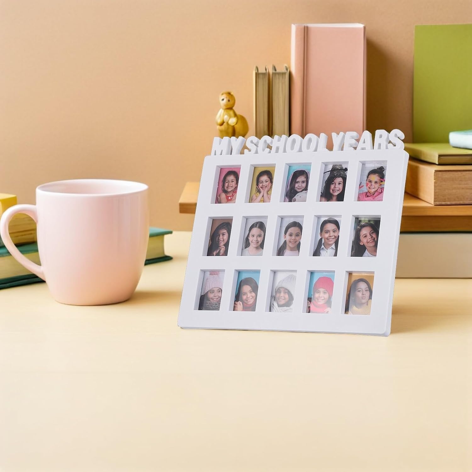 NUOBESTY School Years Photo Frame White 25x28cm Plastic Kids Growth Record