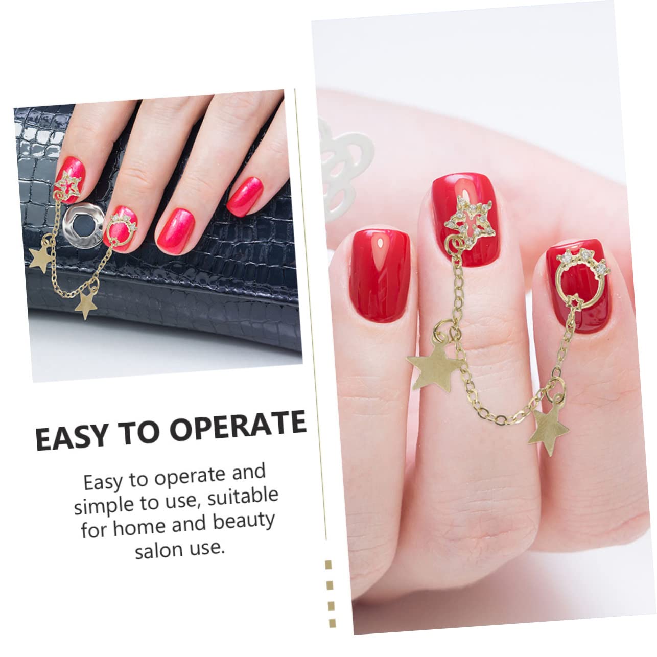 Healeved Nail Art Chain Pendants Bow Nail Drill 4pcs Set Material Perfect for Birthday Decorations