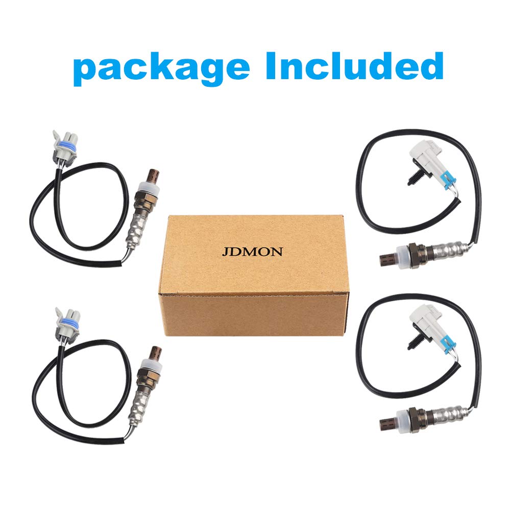 JDMON 4Pcs O2 Oxygen Sensor Compatible with Chevrolet GMC Cadillac Avalanche Silverado 1500 / Tahoe/Sierra 1500 / Yukon Upstream Downstream Escalade 6.2L Replaces 213-4229, 12609457,12611165