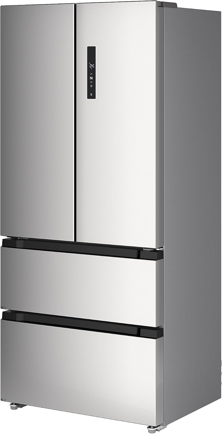 RIBBENÅS French door fridge/freezer, 700 freestanding/stainless steel, 347/169 l