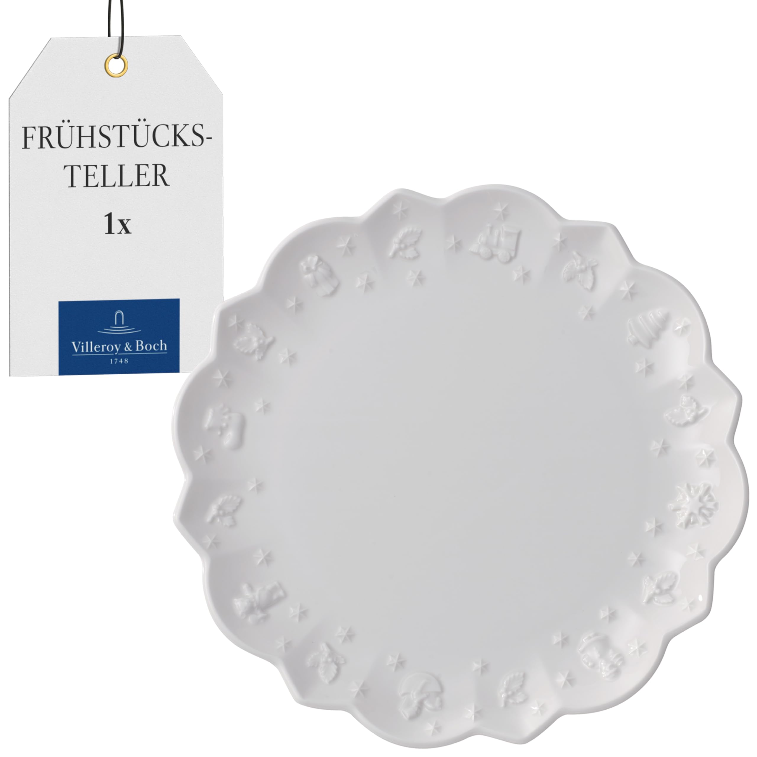 Villeroy & Boch Toy's Delight Royal Classic Frühstücksteller, 23 cm, Premium Porzellan, Weiß