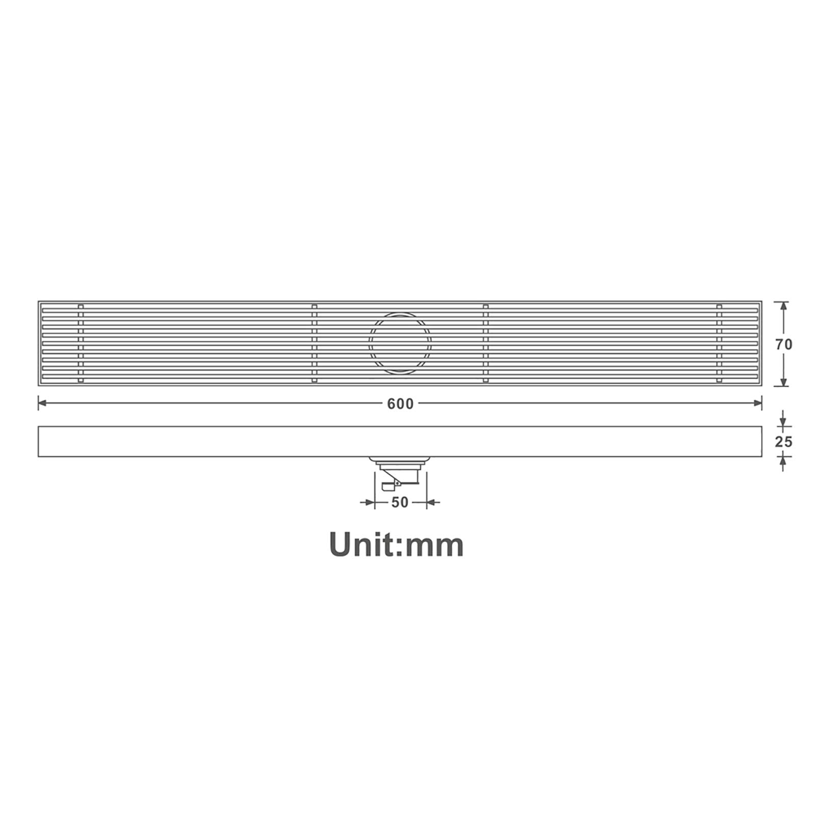 Desagüe de Ducha Lineal, Desodorante de Acero Inoxidable 304, desagüe Lineal para el Suelo de la Ducha, desagüe de residuos de Ducha Rectangular Negro