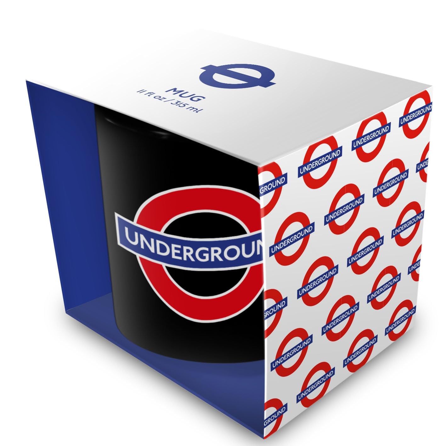 Pyramid International Tfl (Underground) Black Mug, Black Ceramic Mug 315ml / 11oz, Officially Licensed, Ideal for Home, Office or Gift Use