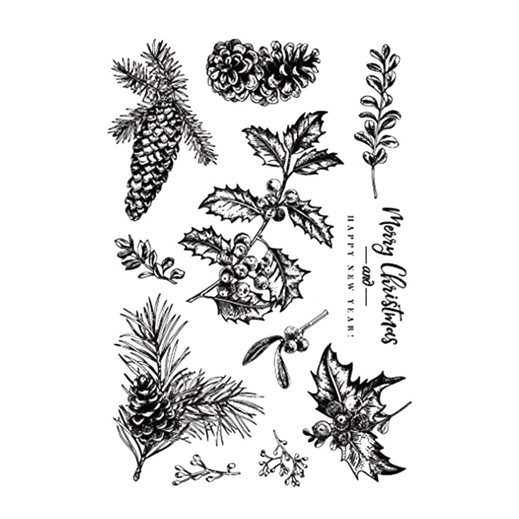 Christmas Pine Cones Silicone Clear Seal Stamp Scrapbooking Embossing Photo Album Decorative Paper Card