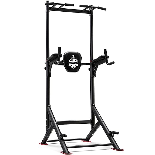 Sportsroyals Power Tower Pull Up Dip Station Assistive Trainer Multi-Function Home Gym Strength Training Fitness Equipment 440LBS