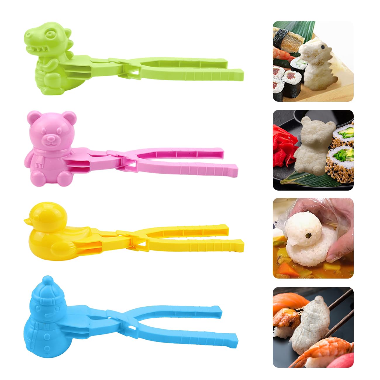 TANGZHIFEIYUE Rice Mold DIY Shapes Sushi Molds Animal Rice Scoop Tool Duck Snowball Maker Clip for Rice Mashed Potatoes Snow