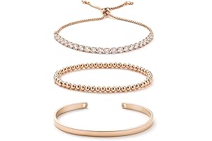18K Gold Plated 7.5"+2" Tennis Bracelet for Women