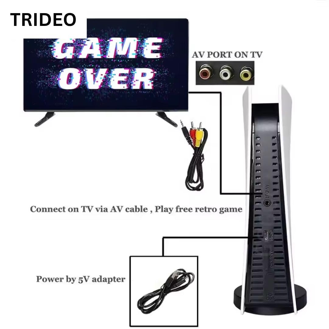 TRIDEO Classic Retro Game Station 5 : 300 jeux 8 bits intégrés, console filaire USB, sortie AV pour TV, expérience de jeu portable rétro ultime avec console TV GS5