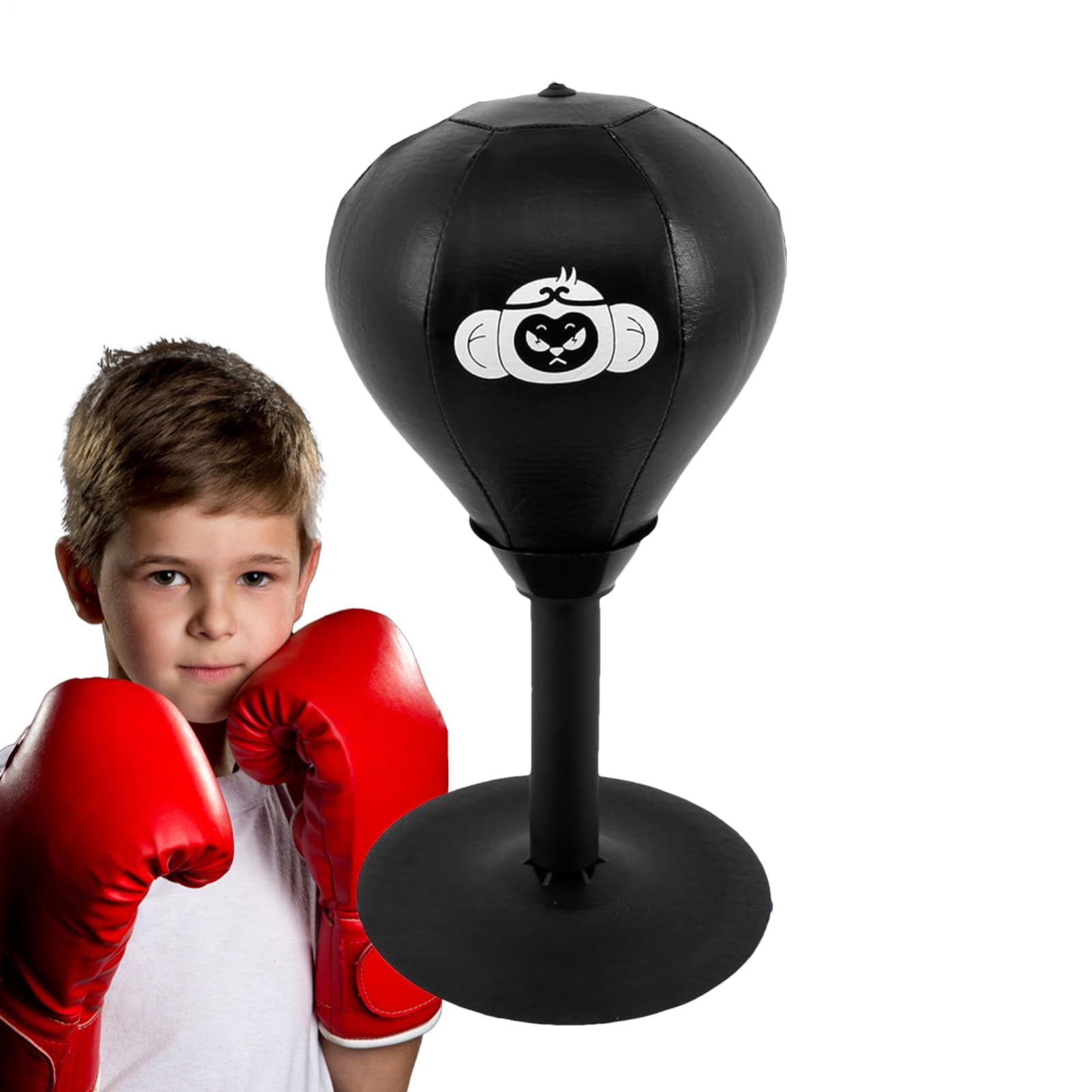 Boxball Tisch - Trainingsboxsack, Starker Saugnapf, Reaktionsspielzeug Schreibtisch | Entspannungsgerät für Erwachsene, Kinder, Büro, Schlafzimmer, Wohnheim, Zuhause, Freizeit, Stressabbau, Fitness