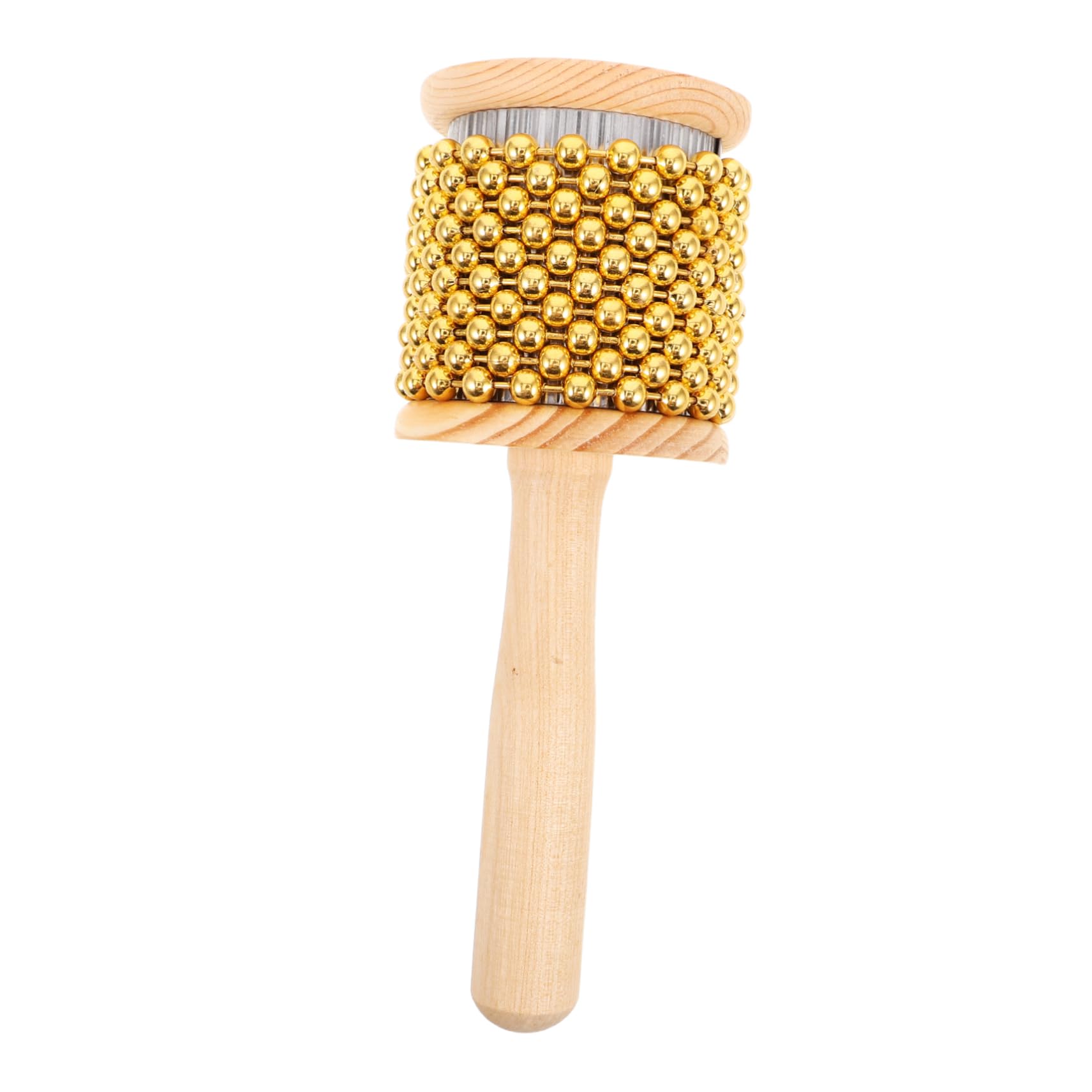 VICASKY Wooden Cabasa Shaker Metal Beads for Band Music Hand Percussion Instrument for Boys and Girls