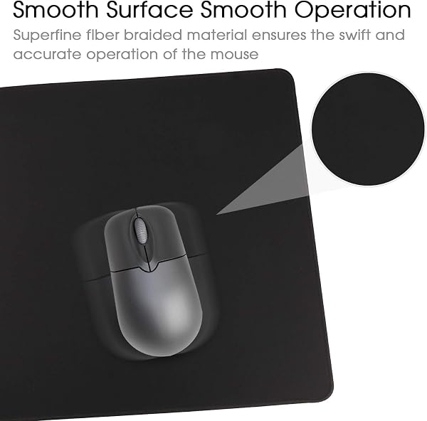 HIHUHEN Mouse mat/Large Mouse Pad 600x300x3 mm | XL mousepad | desk mat/Gaming Mouse pad | improved precision and speed | rubber base for stable grip on smooth surfaces | table pad(60x30 Black) - 5