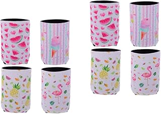 Luxshiny 8 Pçs Conjunto De Garrafa De Cerveja Latas Mangas Decorativas Capa De Garrafa De Suporte De Garrafa De Cerveja Lavável Mangas De Lata Ornamento Mangas De Cerveja Lata De