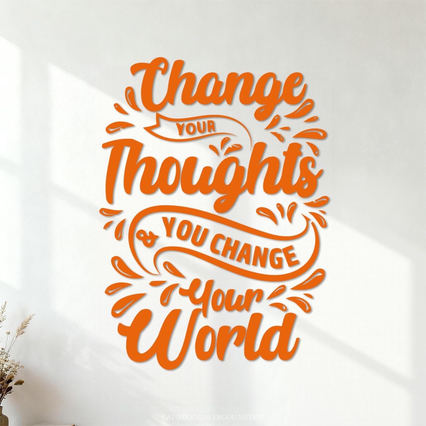 Wall Stickers Inspirational Quote: Don't let Fools Ruin Your Day 57.6x78.4cm Equipped with Transfer Film kit Orange โ image 1