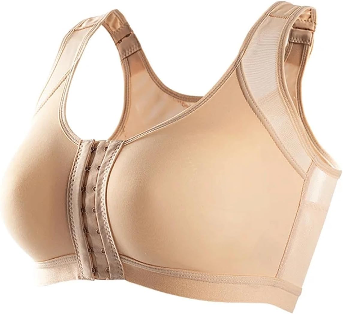 Women Post Surgical Surgery Front Full Support Recovery Bra Non-Padded Wire Free Breast Augmentation Operative Bra(XXLcode)
