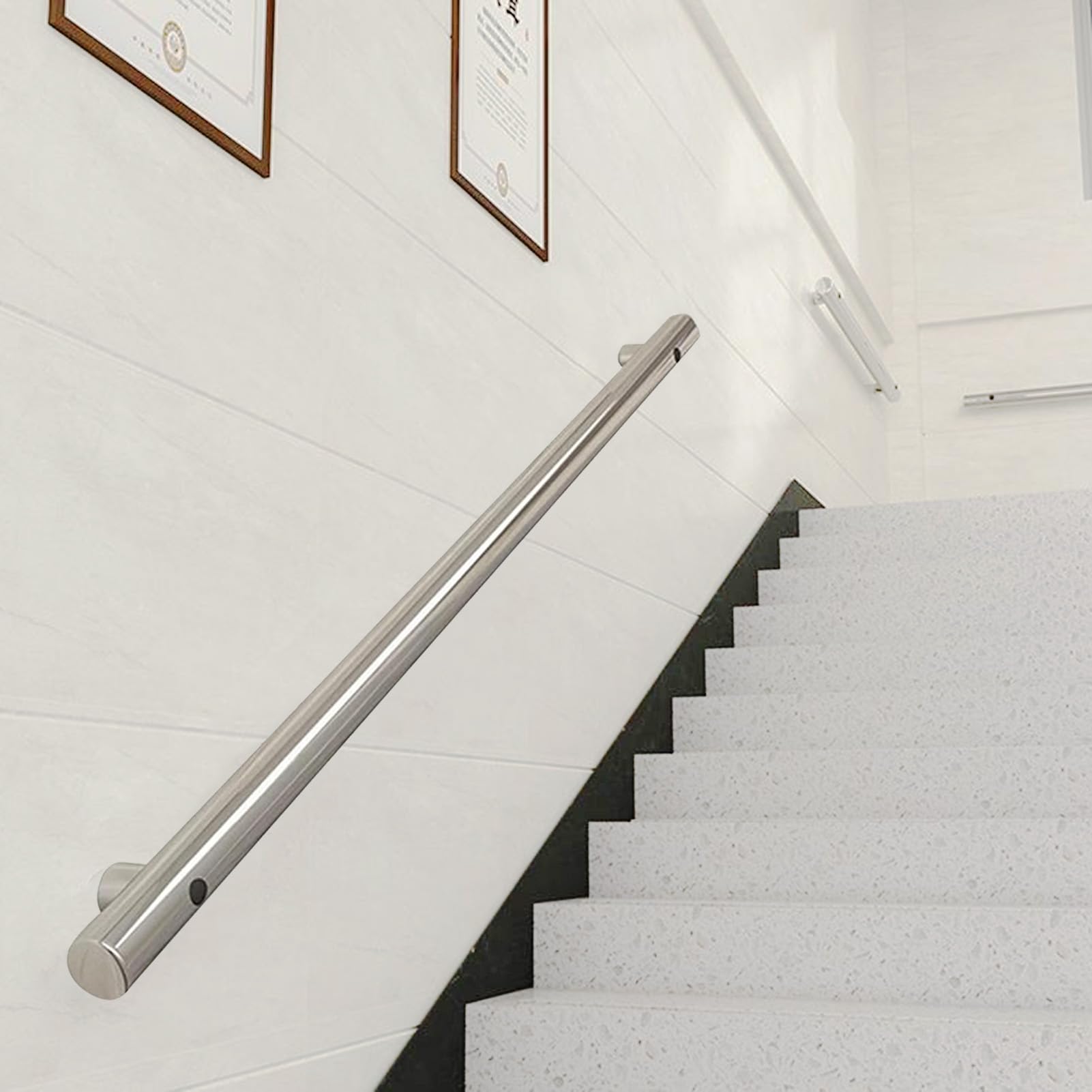 Barandillas Antideslizantes de Acero Inoxidable para escaleras, Kit de barandilla con Varilla de Soporte de 100 cm para barandillas de escaleras Interiores, de hospitales y hogares