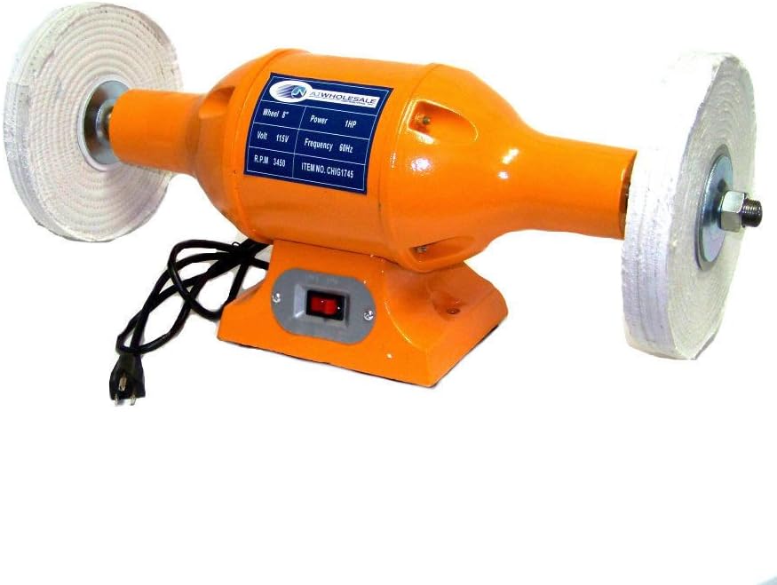 8" LONG SHAFTS 1HP H D TOP BENCH BUFFER POLISHER GRINDER CLEANER BENCH-TOP
