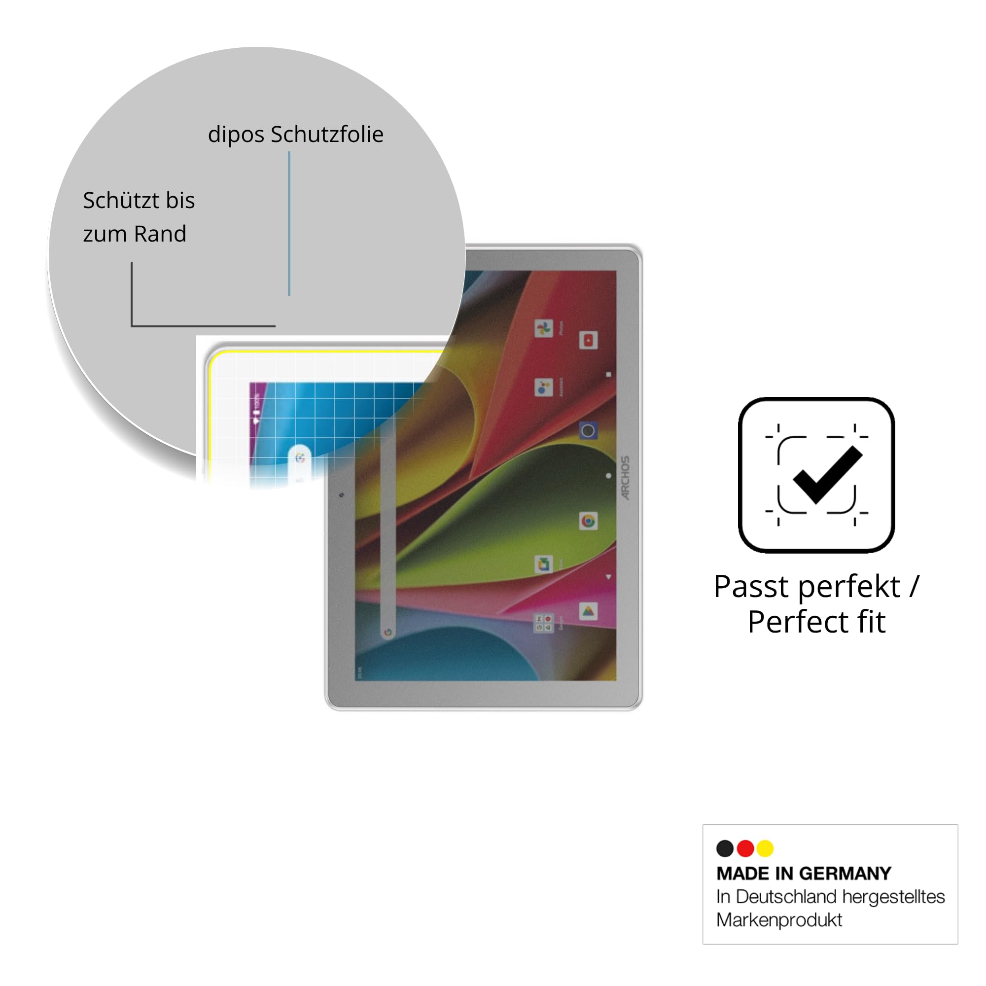 dipos Protector de Pantalla Antiespía para Archos T101 FHD2 WiFi | Película protectora mate, filtro de privacidad 4 vías, ajuste perfecto, antiarañazos, sin burbujas, autoadhesivo