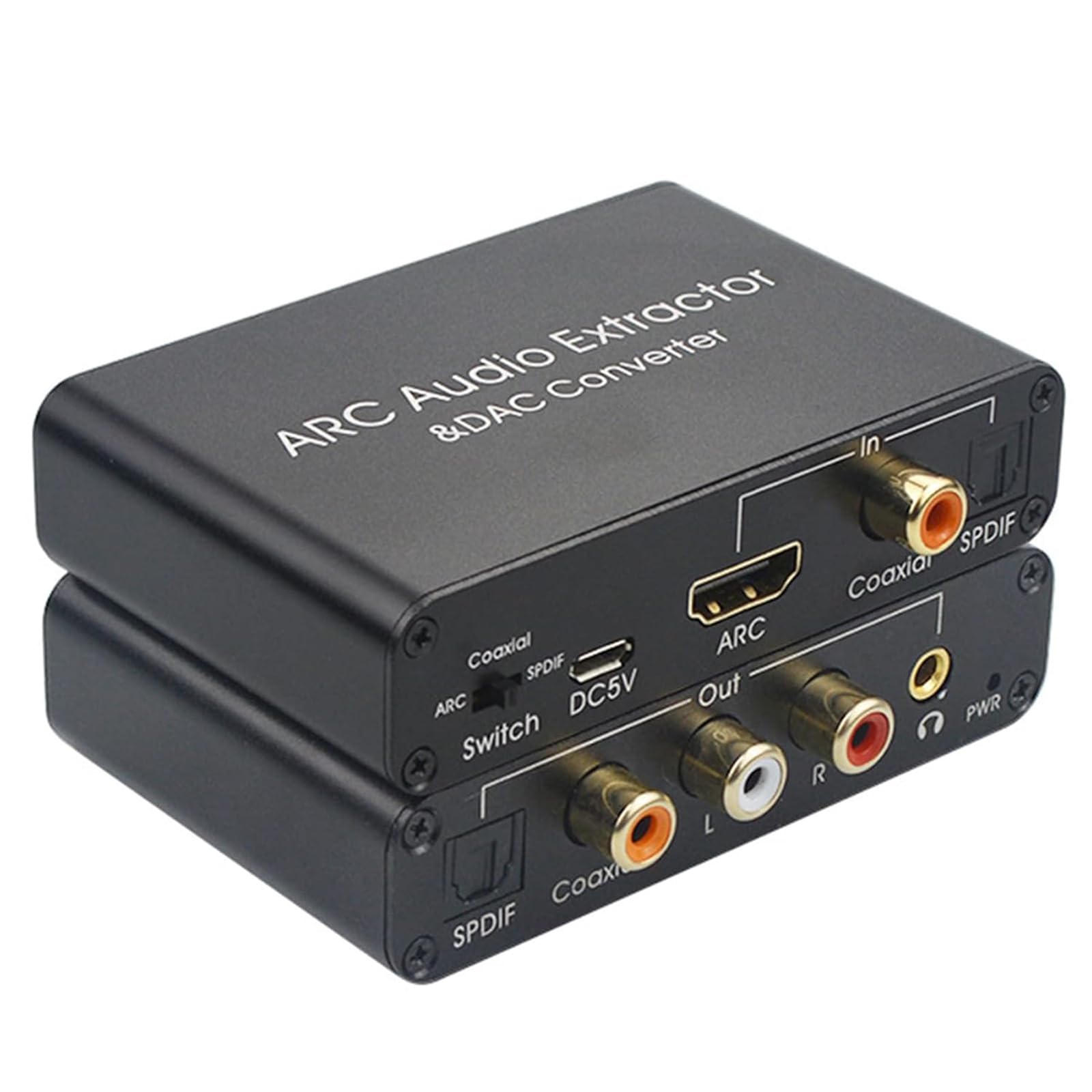 MObyat Extracteur Audio Arc, Convertisseur Audio Numérique vers Analogique 192 KHz, Compatible HDMI SPDIF 5.1 Optique Et Stéréo 3,5 Mm, pour Home Cinéma, Musique De Jeu