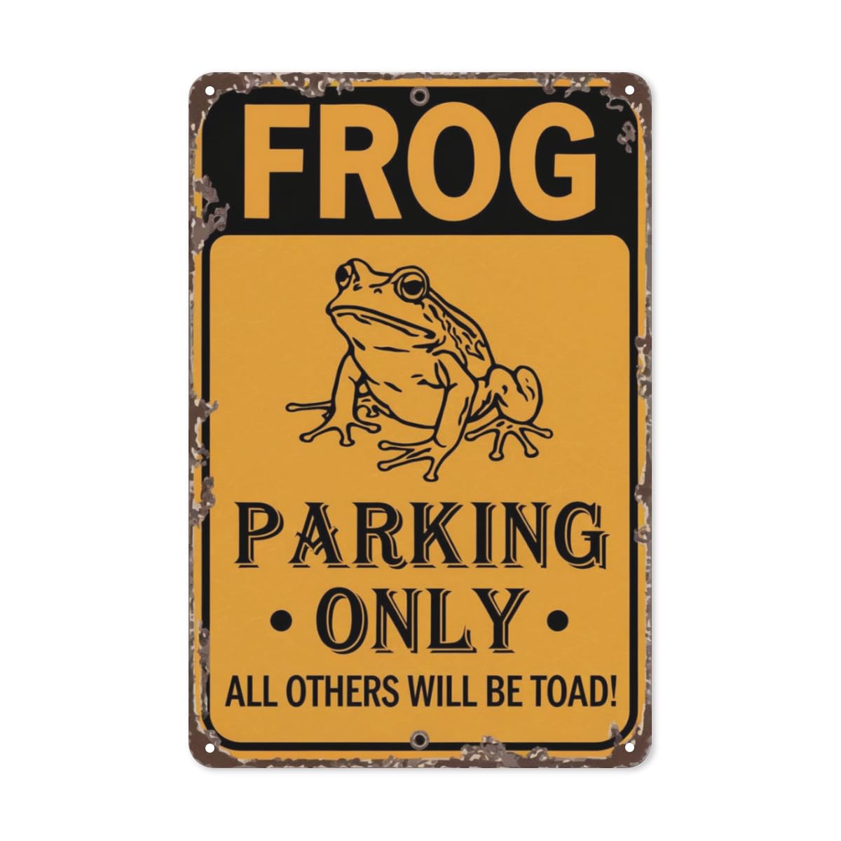 SMAZDFXX Amphibian Humor Tin Sign Quirky Metal Wall Art For Garden Shed, Pond Side & Biology Classroom Decor 5.5"x8"