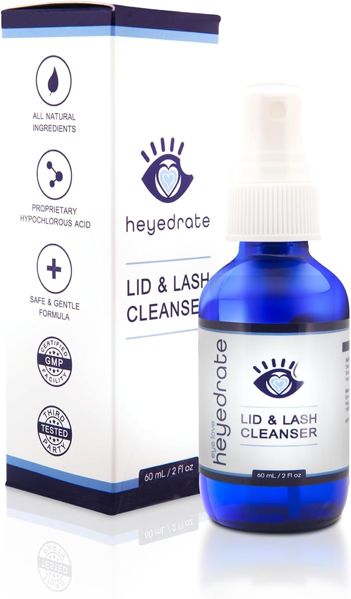 Eye Love Heyedrate Lid & Lash Cleanser Spray, Doctor Formulated, 2 oz | Gentle Everyday Pure Hypochlorous Acid Spray for Eyelid Hygiene, Eye Irritation or Occasional Dryness (Preservative Free)