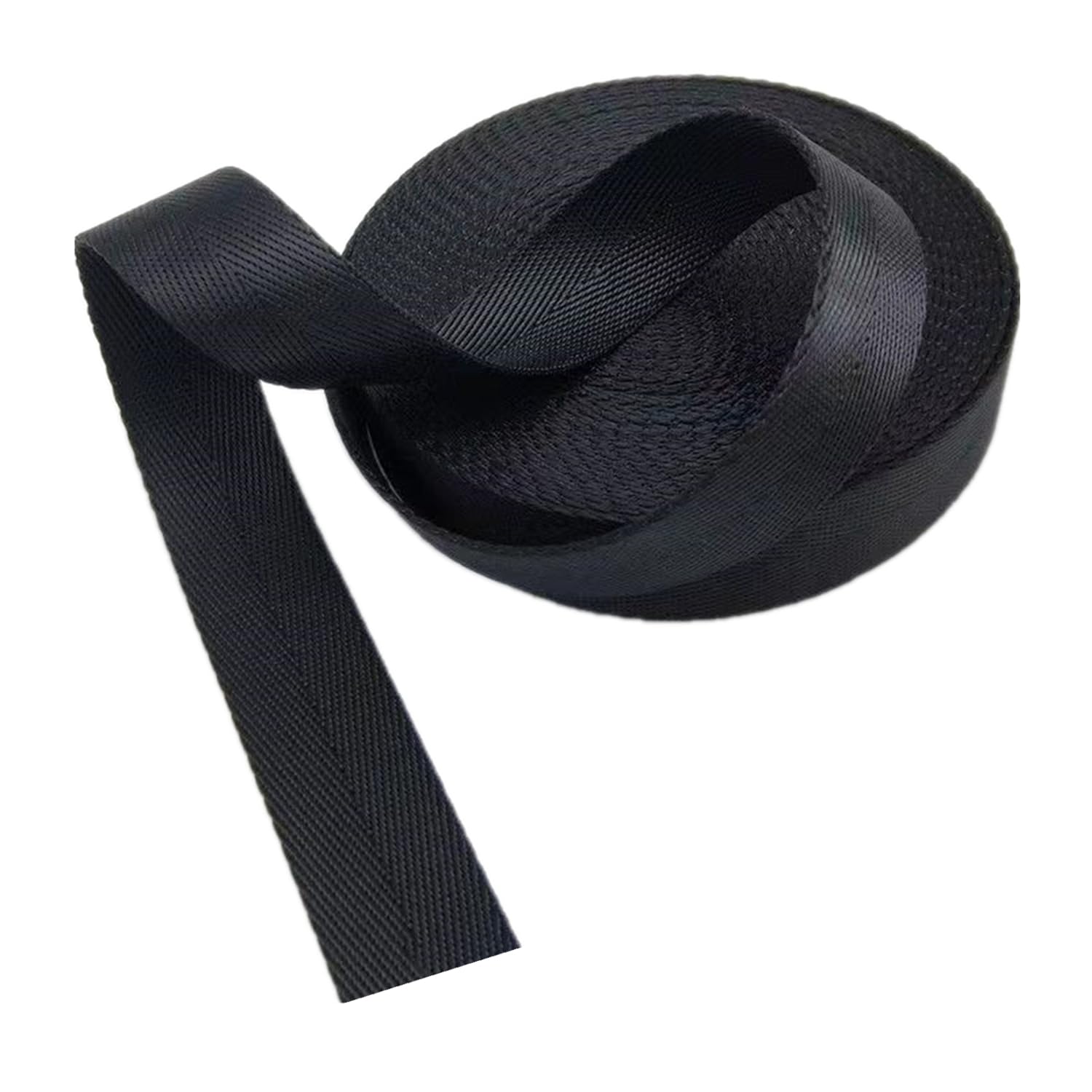 Taśma polipropylenowa, pasek nylonowy 1 calowy wielokolorowy wiele rozmiarów 5-20 jardów do paska plecaka DIY Crafting bagaż(Black,20 yard)