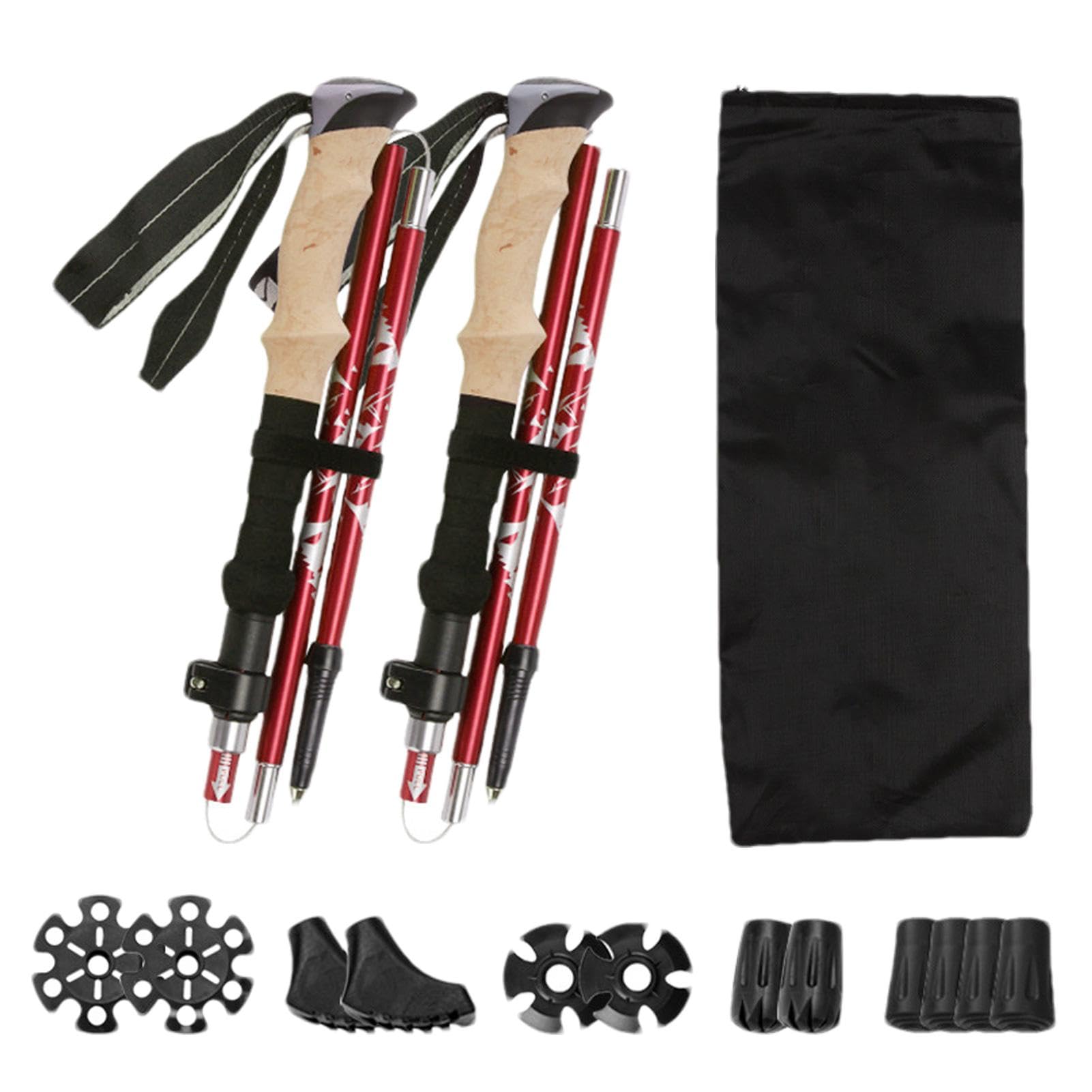 Bastoni telescopici da trekking per viaggi, bastoncini da trekking telescopici – Peso leggero e regolabile per escursioni e trekking | Supporto leggero per bilanciamento, accessori ammortizzanti per