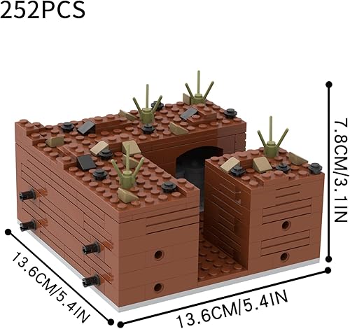 Miniatura 2 de WW2 Weapons Depot - Juego de bloques de construcción militares (252 unidades). Construye diferentes edificios militares de combate.