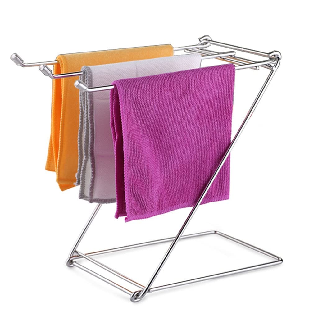 NEECS Support antirouille Stable pour Cuisine et Salle de Bains, Porte-Serviettes Pliable pour Chiffons, Table autoportante en Acier Inoxydable pour la Vie Quotidienne