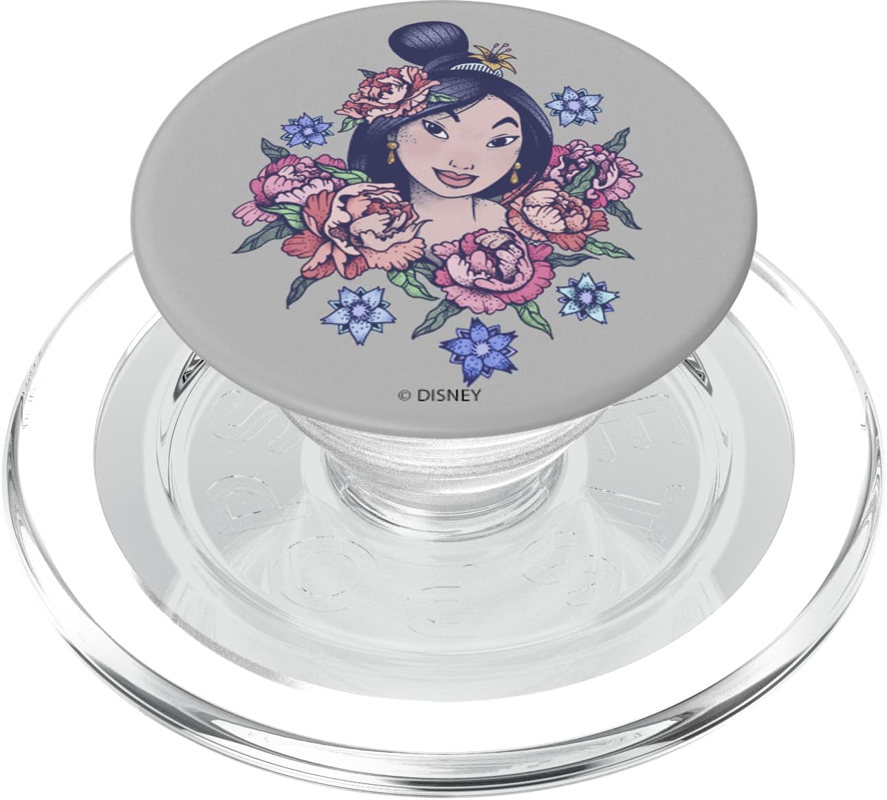 Disney Mulan Floral Sketch Portrait PopSockets MagSafe PopGrip for iPhone