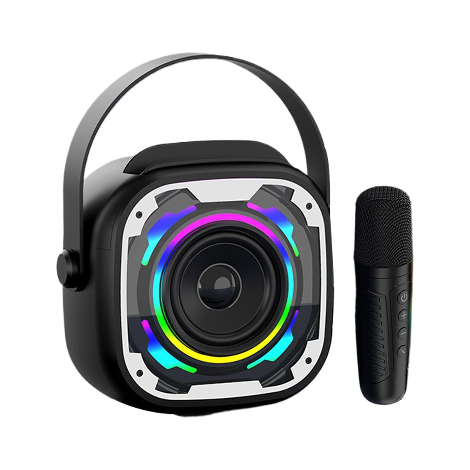 Set Microfono e Speaker subwoofer, luce RGB, amplificatore musicale | Microfono da Festa con Altoparlante Dispositivo di canto, per smartphone, per feste, riunioni familiari