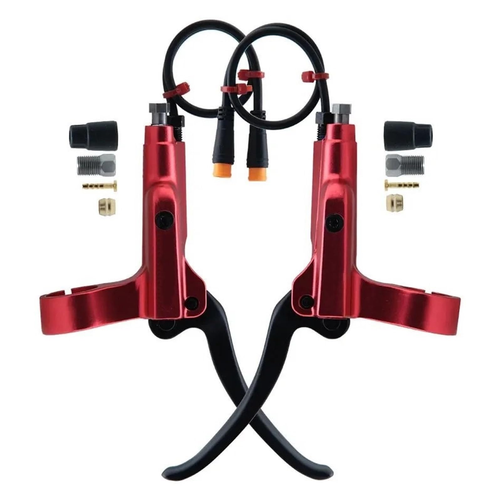 Oapncbvy Red 1 Pair Brake Handle 3 Pin For Bike Bicycle Motor Hydraulic Brakes Bikes Mountain Outdoor Cyling Accessories Bicycles Rear Brake Drum Bike Rear Brake Drum(Red 1 Pair)