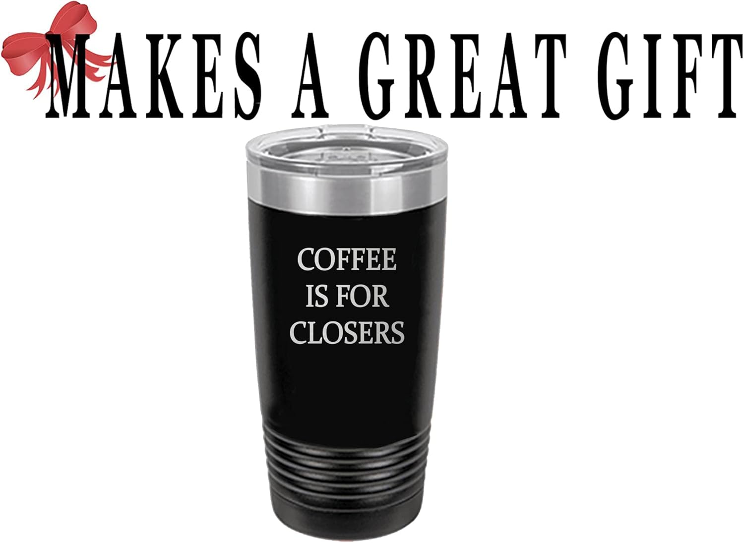 Rogue River Tactical Funny Realtor Real Estate Sales 20 Oz. Travel Tumbler Mug Cup w/Lid Vacuum Insulated Coffee Is For Closers Gift Salesperson Associate (Pack of 2)