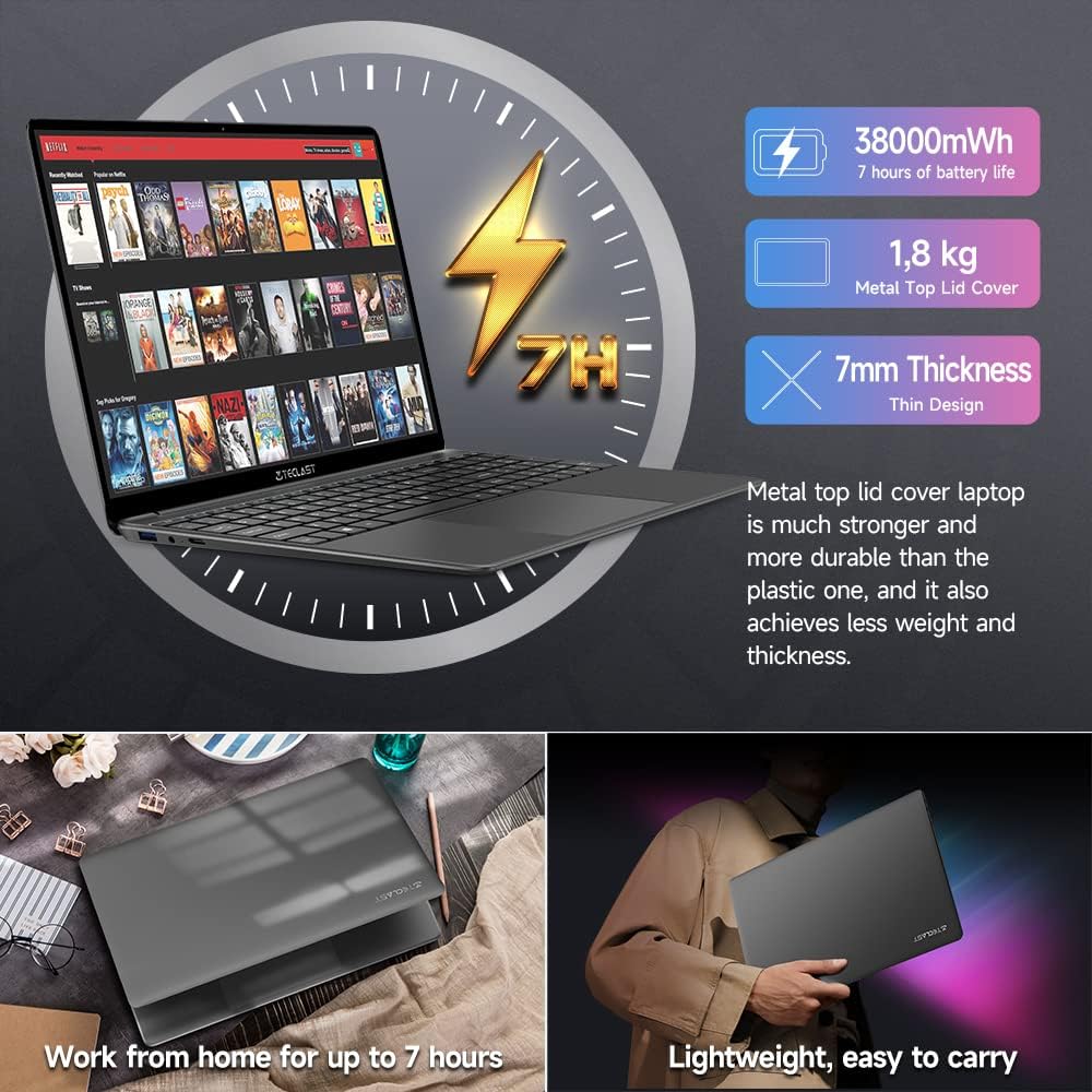 TECLAST F15S PC Portatile 15.6 Pollici Laptop 6GB RAM 128GB ROM Notebook (1TB Espandibile), Fino a 2.80GHz Intel Celeron N4020 Window 10, 1920×1080 FHD, Bluetooth+5G WiFi+USB 3.0+38000mWh TECLAST F15S PC Portatile 15.6 Pollici Laptop 6GB RAM 128GB ROM Notebook (1TB Espandibile), Fino a 2.80GHz Intel Celeron N4020 Window 10, 1920×1080 FHD, Bluetooth+5G WiFi+USB 3.0+38000mWh