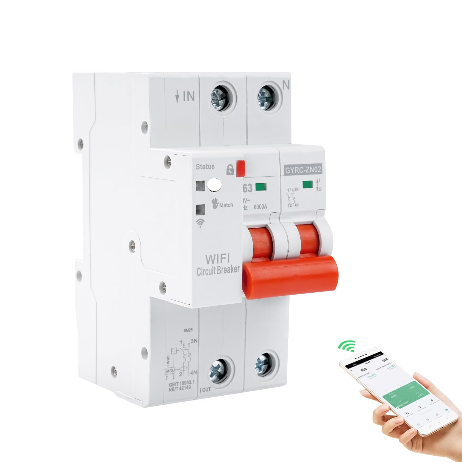 Interruttore magnetotermico differenziale wifi salvavita Interruttore temporizzato contatore elettrico 63A 2P tuya controllo recovery reclosing Protezione da sottotensione sovraccarico.