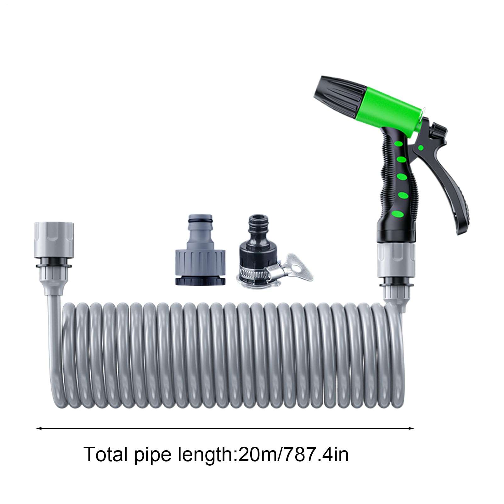 Tubo di irrigazione estensibile, tubo flessibile da giardino – nucleo in lattice a 4 strati resistente 20 m per cantieri, pulizia piscina, lavaggio auto, esterno