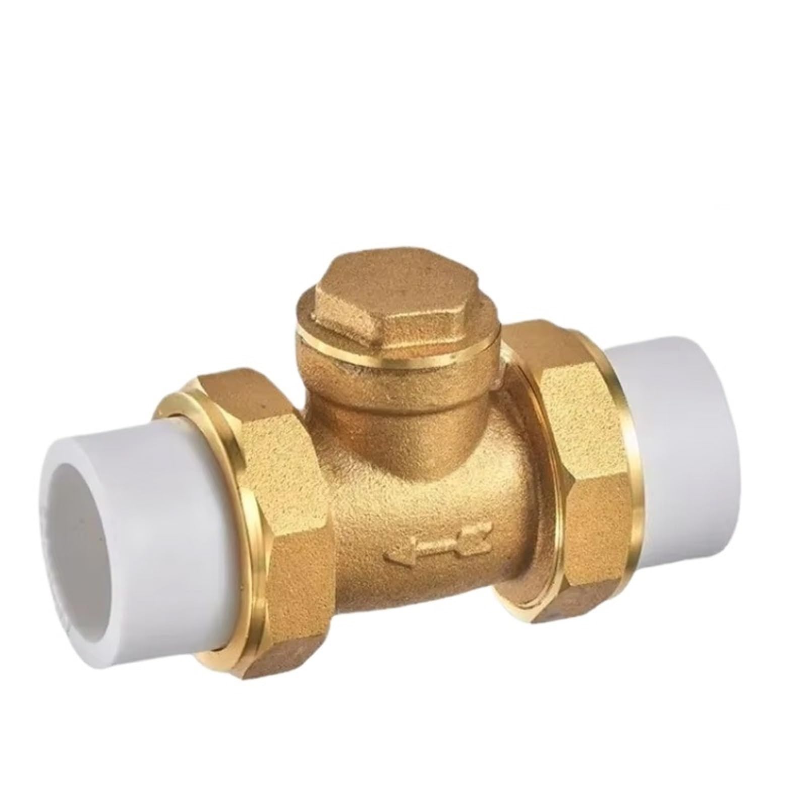 Uyzndkvsi 32Mm 20/25/32/40/50/63Mm Pipe Thread Brass Swing Check Valve Double Movable Joints 1 Way Non-Return Valve(32Mm)