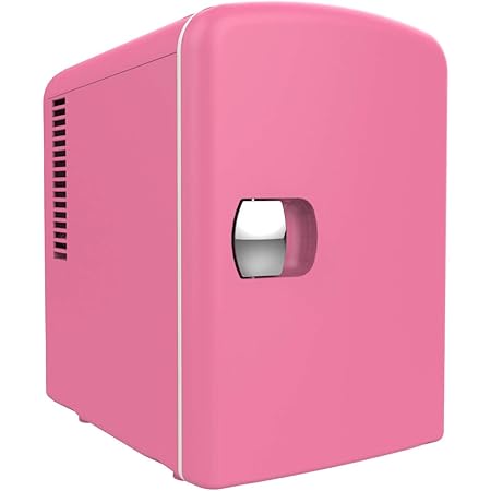 Living Enrichment Mini Fridge Chilling and Warming, AC/DC Power Portable Refrigerator, 4L 6 Cans Capacity, for Skincare, Foods, Medications, Milk, Home and Travel Pink