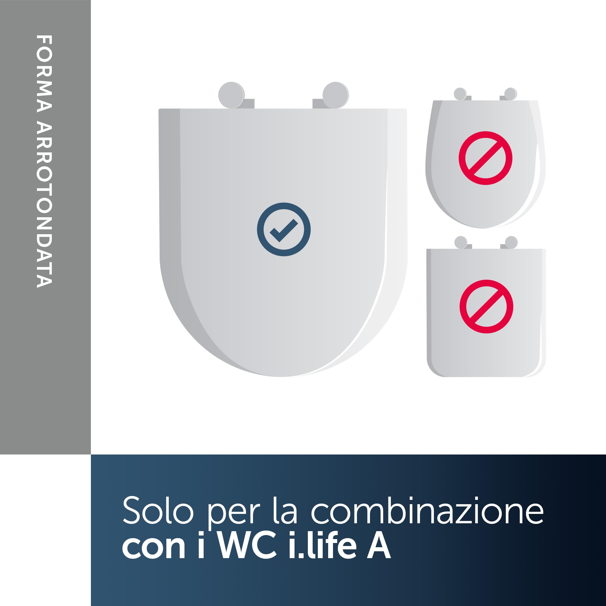 Ideal Standard - I.Life A sedile con cerniere in metallo e chiusura ammortizzata - Bianco