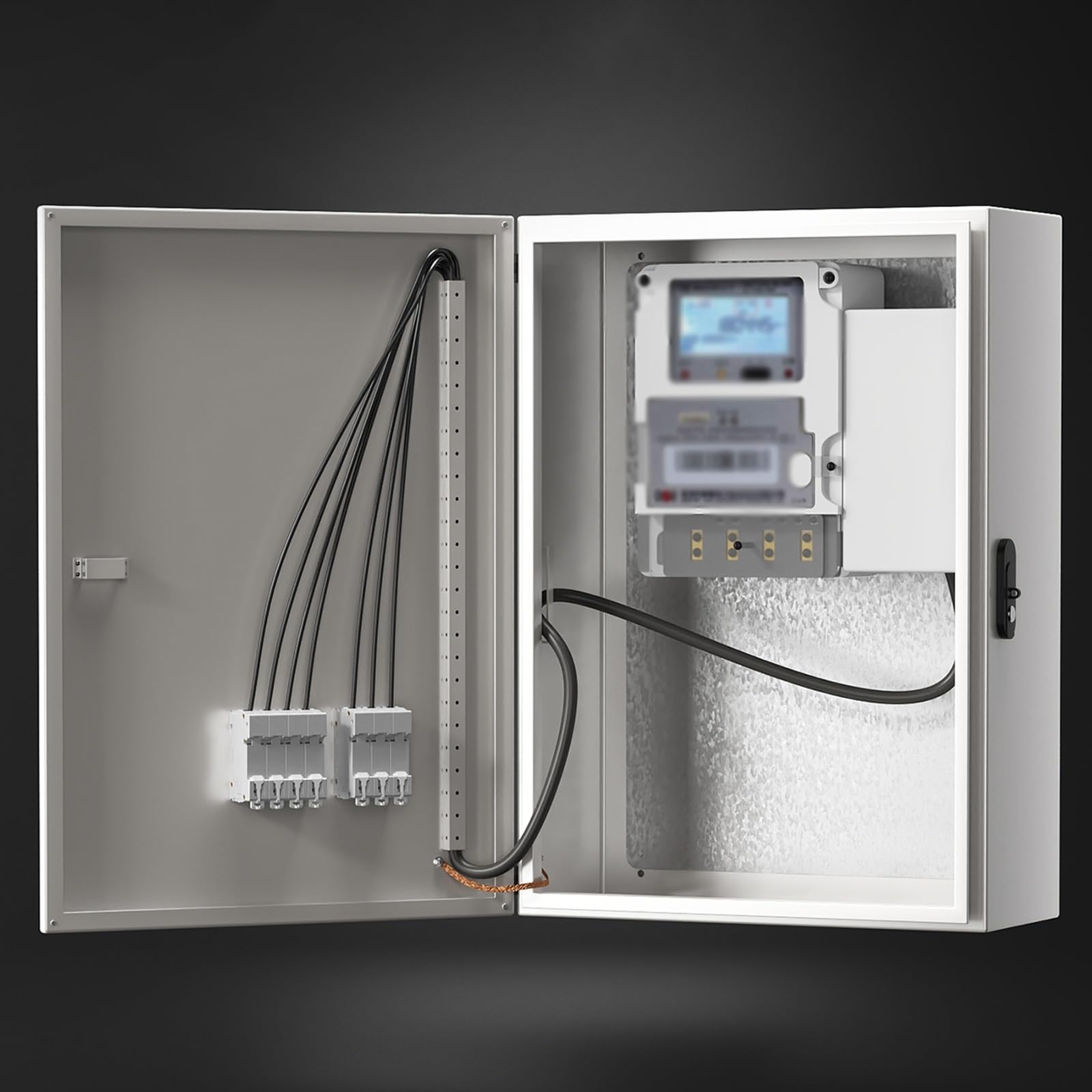 Scatola Elettrica Da Parete IP 54, Scatola Di Derivazione Elettrica In Acciaio Inossidabile for Esterni, Impermeabile, con Piastra Di Montaggio(40x50x20cm/15.7x19.7x7.9in)
